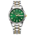 Dettaglio dell'orologio al quarzo con quadrante verde e cinturino bicolore - Verde