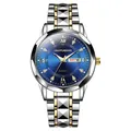 Reloj de cuarzo para hombre con esfera azul y correa de acero bicolor - Azul