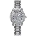 Orologio al quarzo argento da donna con intarsio di diamanti e numeri romani classici - Orologio Singolo / Argento