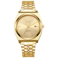 Orologio al quarzo da uomo dorato con cassa tonneau e quadrante con raggio di sole - Cassa Oro Quadrante Oro