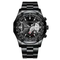 Reloj SHANGMEIMK para hombre en acero negro con cronógrafo, taquímetro y pantalla de fecha - Caja Negra Esfera Negra