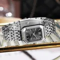 Orologio al quarzo elegante da donna in acciaio argento con quadrante grigio - Argento Nero
