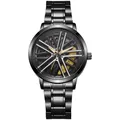 Detailed close-up of rotating car wheel rim dial watch with yellow brake caliper detail - Yellow