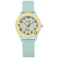 Dettaglio dell'orologio al quarzo impermeabile per bambini con cinturino in silicone verde - Verde menta