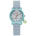 Detail of child quartz watch with light blue case, star pendant and red second hand - Light Blue