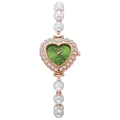Detalle de la caja con forma de corazón en oro rosa con esfera verde esmeralda - Oro Rosa Verde