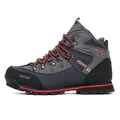 Scarponi da trekking in pelle blu grigio da uomo con suole in gomma antiscivolo outdoor - EU 40 / Blu Arancio (8037)