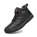 Black leather high-top Martin boots with荔枝纹理 and Fashion SINCE 1996 printing - EU 38 / Black