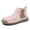 Mocassins roses pour femmes avec semelles épaisses en caoutchouc et détails cousus main - EU 38 / Rose (967)