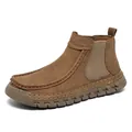 Mocassins marron pour femmes avec coutures main et bandes élastiques latérales décontractés - EU 38 / Brown (967)