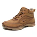 Bottes décontractées marron pour hommes en cuir PU avec semelles en caoutchouc antidérapantes - EU 38 / Marron Jaune