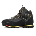 Stivali da trekking alti in pelle nera e grigio scuro con suole in gomma antiscivolo - EU 40 / Nero Giallo (8037)