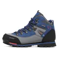 Scarponi da trekking in pelle blu e grigi da uomo con suole in gomma antiscivolo - EU 40 / Grigio Blu Reale (8037)