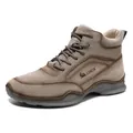 Bottes hautes de loisirs LDECK pour hommes en daim kaki avec semelle en caoutchouc - Gris
