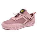 Pink breathable mesh sneakers with leather panels and drawstring elastic laces - EU 38 / Pink