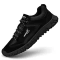 Trendige Outdoor-Sneaker in Schwarz mit Mesh-Einsätzen und Freedom-Design-Schriftzug - EU 38 / Schwarz