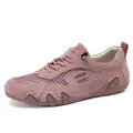 Breathable pink mesh and suede sneakers for men and women with rubber sole - EU 35 / Pink