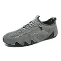 Grey breathable mesh outdoor sneakers with leather details and octopus-style sole - EU 37 / Gray