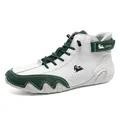 LDECK high-top casual sneakers in white and green color-block leather and suede - EU 36 / White Green
