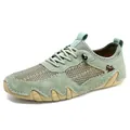 Men's outdoor breathable mesh walking shoes in mint green with durable rubber soles - EU 37 / Apple Green