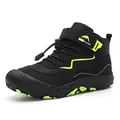 Kinder-Outdoor-Schuhe in Schwarz und Neongrün mit atmungsaktivem Mesh und Anti-Rutsch-Sohle - EU 34 / Schwarz