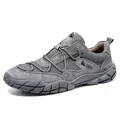 Men's breathable grey hiking shoes with anti-slip rubber soles for outdoor activities - 38 / Casual Style (G1286) / Gray