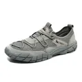 Grey breathable hiking shoe for men with mesh upper and durable anti-slip rubber sole - 38 / Mesh Casual Style (G1287) / Gray