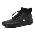 Schwarze High-Top Freizeitschuhe mit Strickbündchen und Ziegen-Logo-Detail - 35 / Schwarz (C8005)