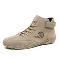 Herren Freizeitstiefel in Khaki mit Klettverschluss und rutschfester Sohle - Sandfarben
