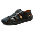 Sandalias de pescador en cuero azul marino para hombre con suela de goma cosida - EU 38 / Azul