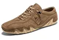 Chaussures Salkin décontractées pour hommes en cuir nubuck beige foncé et gomme - 38 / Brun Foncé