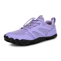Lightweight purple breathable wading shoes for men with elastic drawstring laces - EU 38 / Purple