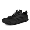 All-black barefoot outdoor wading shoes with breathable mesh and anti-slip rubber sole - EU 38 / Black