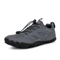 Grey breathable outdoor wading shoes with quick-lace system and anti-slip rubber sole - EU 38 / Dark Gray