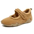 Chaussures d'hiver doublées en daim marron avec fermeture velcro et fourrure - EU 38 / Style Doublé Polaire / Marron