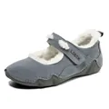 Chaussures d'hiver grises pour femmes avec doublure en peluche et fermeture à scratch - EU 38 / Style Doublé Polaire / Gris