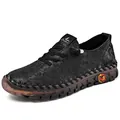 Black casual women shoes with floral embossed leather and thick rubber soles - EU 38 / Black