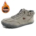 LDECK grey men's ankle boots with thick plush lining and anti-slip rubber soles - EU 38 / Gray (Fleece Lined)