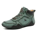 Bottines décontractées pour hommes en cuir nubuck turquoise avec semelle en gomme - EU 38 / Vert