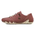 Chaussures décontractées pour hommes en cuir marron rouge avec surpiqûres blanches - 35 / Bordeaux