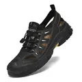 Sandales de sport noires pour hommes avec bout fermé et système de serrage élastique - EU 38 / Noir