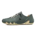 Chaussures décontractées pour hommes en daim bleu-gris avec semelle crème ondulée - 35 / Vert Cyan (S8009)