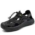 Outdoor-Sandalen für Herren in Schwarz mit Zehenschutz und atmungsaktivem Mesh-Gewebe - EU 38 / Schwarz