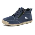 Dunkelblaue Damen-Freizeitschuhe mit weicher Sohle, Reißverschluss und Gummisohle - Saphirblau