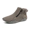 Bottines décontractées en daim gris pour femmes avec zip latéral et semelle antidérapante - EU 35 / Gris