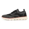 Dark grey breathable fly-knit men's running sneakers with white rubber foam sole - Army Green With White Sole