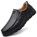 Scarpe casual da uomo in pelle nera con trama litchi e suola spessa antiscivolo - EU 37 / Nero