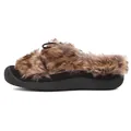 Women's leopard print plush slip-on shoes with thick non-slip rubber soles for winter - EU 38 / Dark Brown (Leopard)