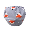Detail der wasserdichten Baby-Schwimmwindel mit Fuchs-Muster und elastischen Bündchen - 2XL / Unterteile / Grauroter Fuchs