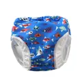 Wasserdichte Baby-Schwimmwindel mit bunten Fischmotiven und elastischen Bündchen - 2XL / Unterteile / Königsblauer Fisch